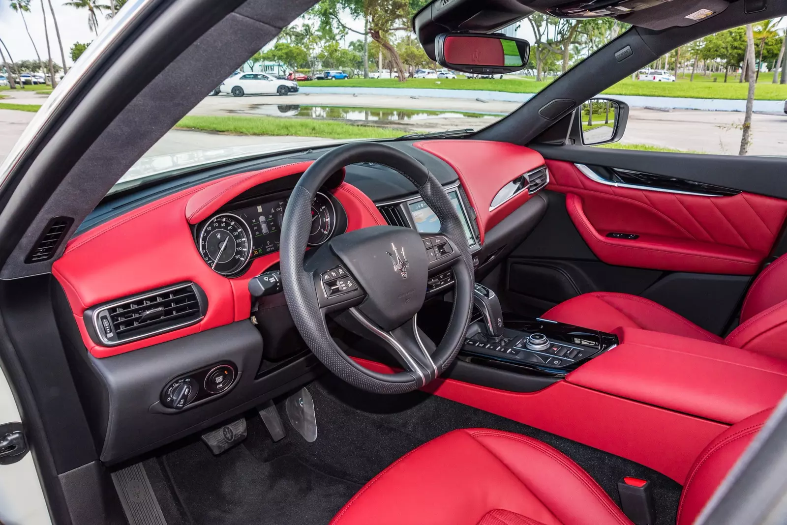 Interior of the Maserati Levante Q4 White SUV Maserati Levante Q4 SUV rental