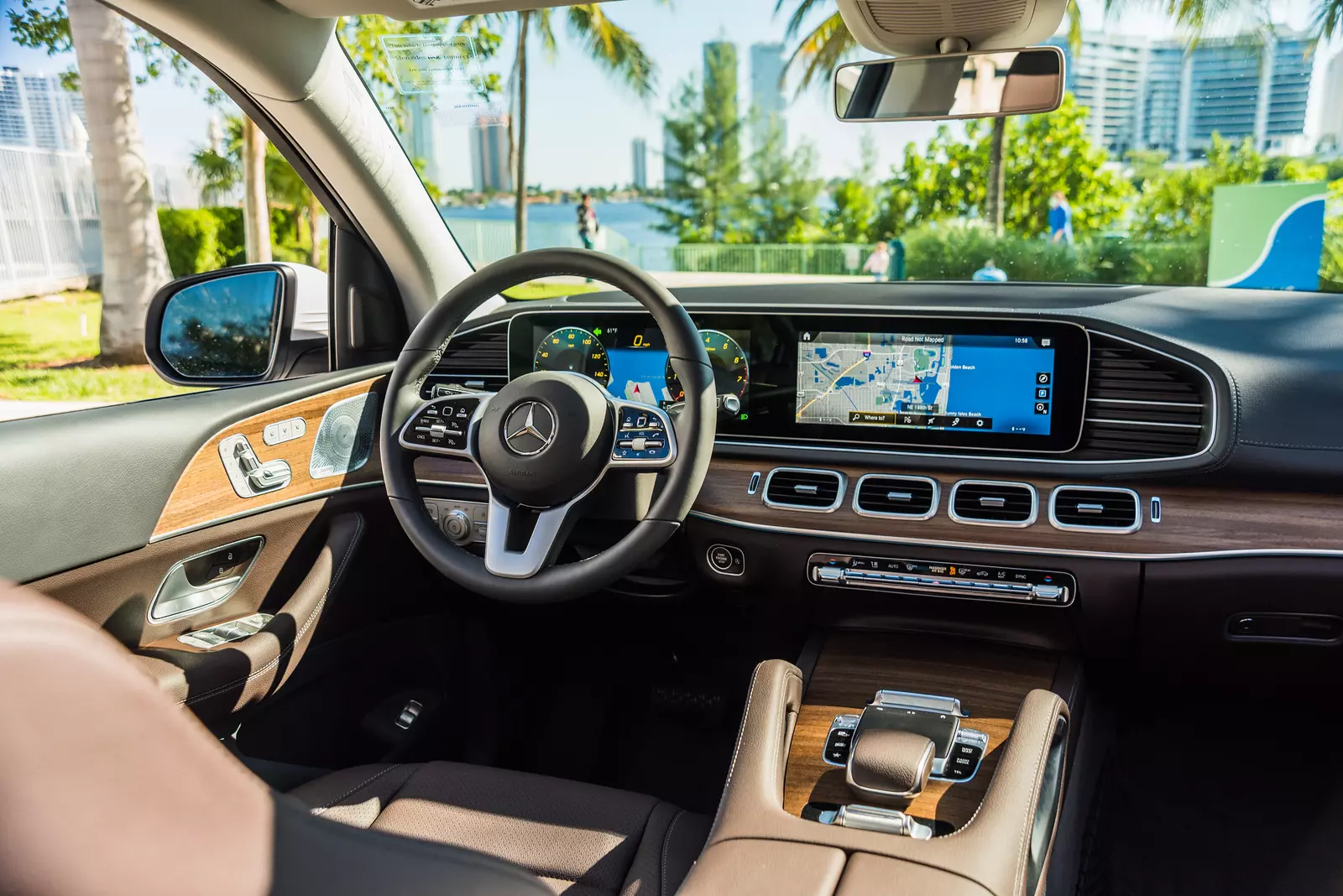 Interior of the Mercedes GLS450 4Matic Spacious interior of the Mercedes-Benz GLS450 4Matic