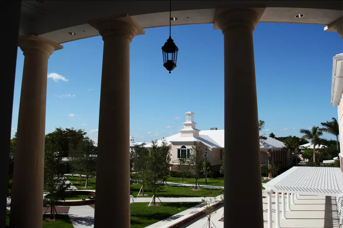 Pine Crest School Campus Architecture and View Pine Crest School Columns Overlooking Campus Greens — American Butler