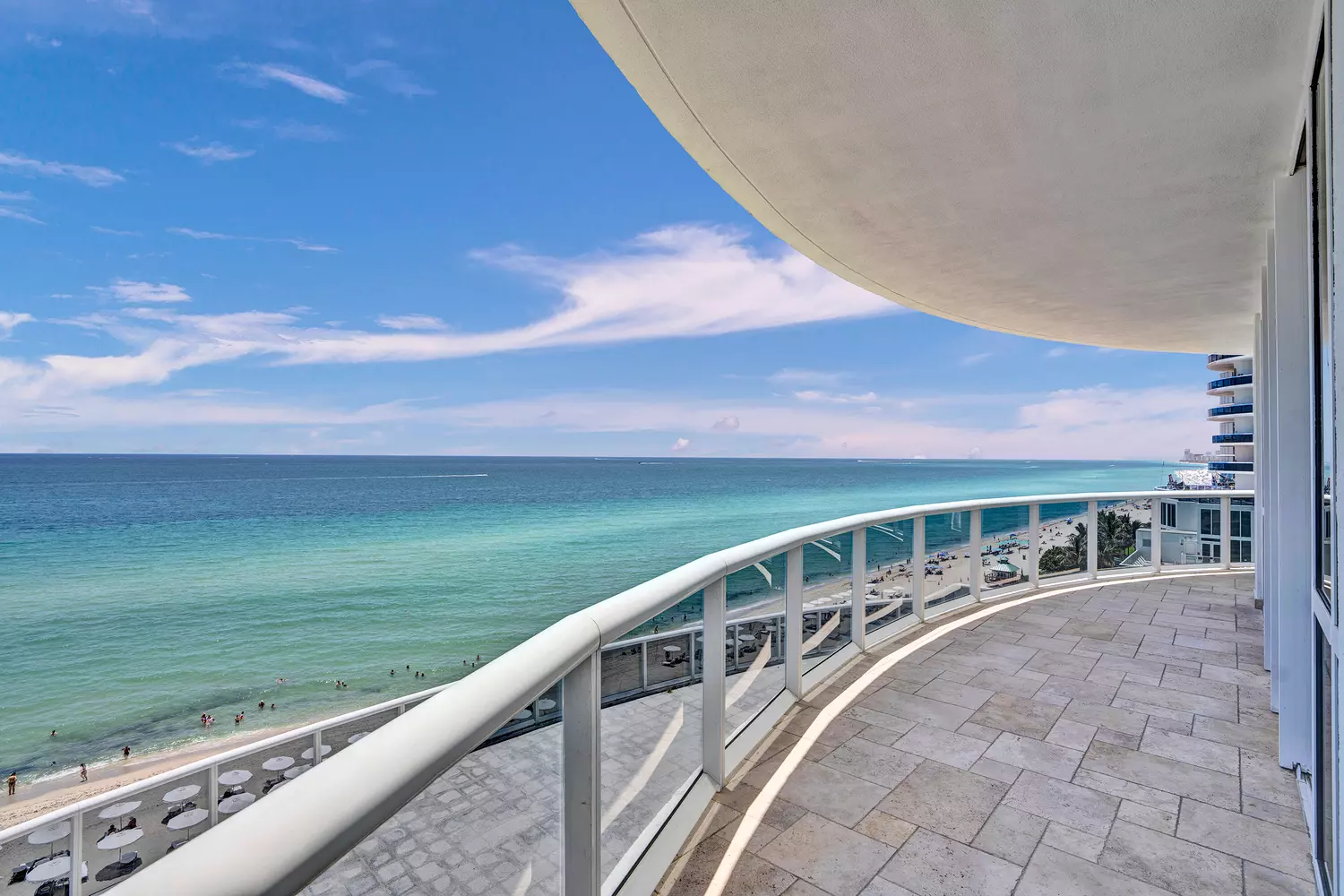 Panoramic ocean view from balcony at Trump Towers II Sunny Isles Beach | American Butler Ocean view from balcony at Trump Towers II Sunny Isles Beach