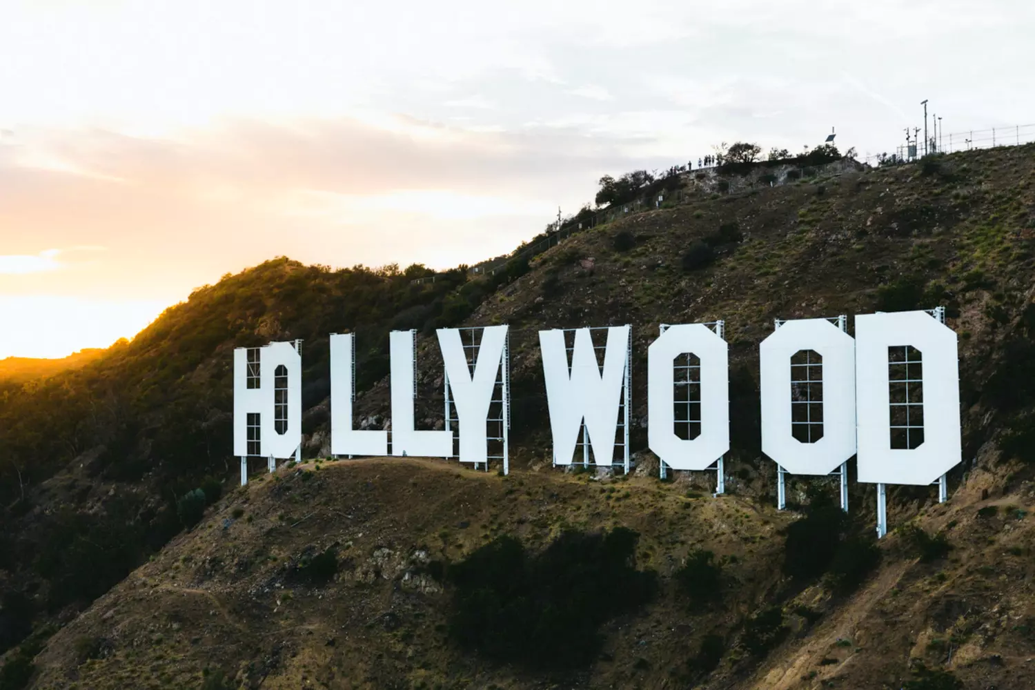 The iconic HOLLYWOOD sign — a symbol of American cinema and dreams. The Hollywood Sign on the Hills of Los Angeles