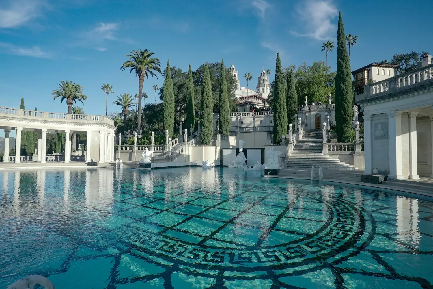 Neptune Pool at Hearst Castle The opulent Neptune Pool with marble sculptures at Hearst Castle