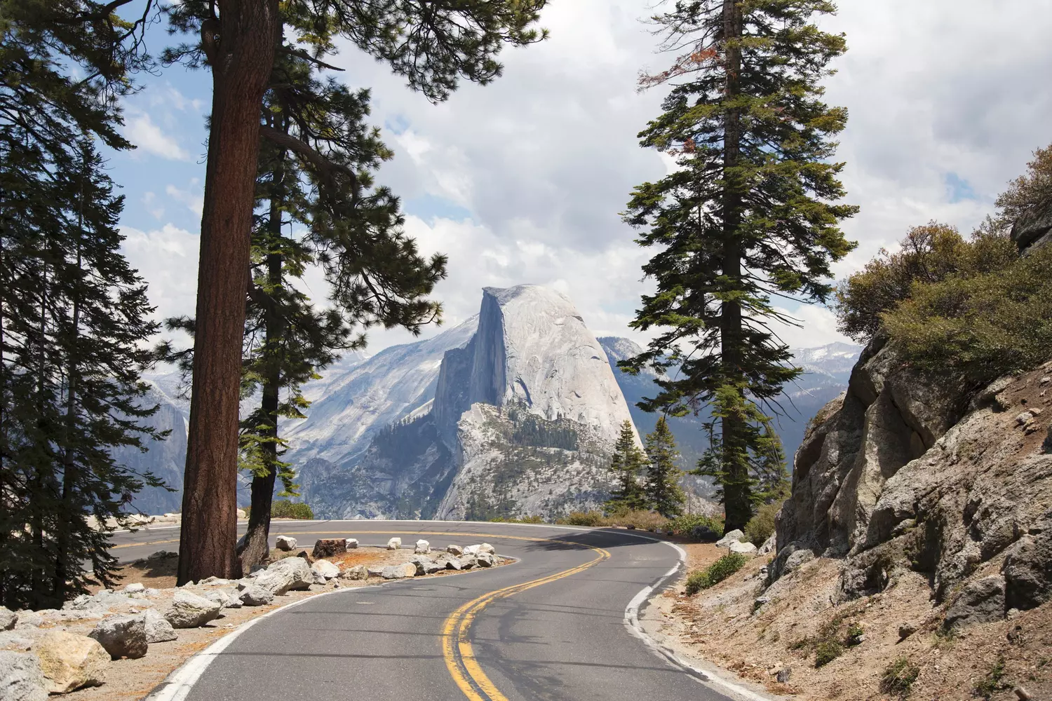 A Scenic Road in Yosemite National Park, California A Scenic Road in Yosemite National Park, California