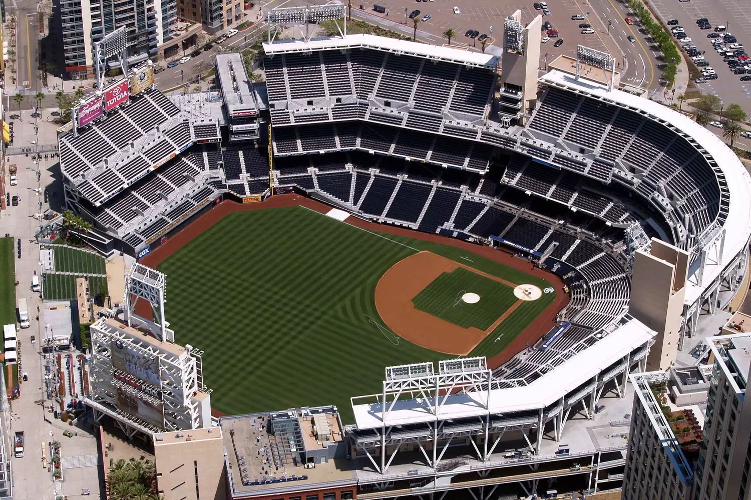 Panoramic view of Petco Park in San Diego Petco Park - home of the San Diego Padres