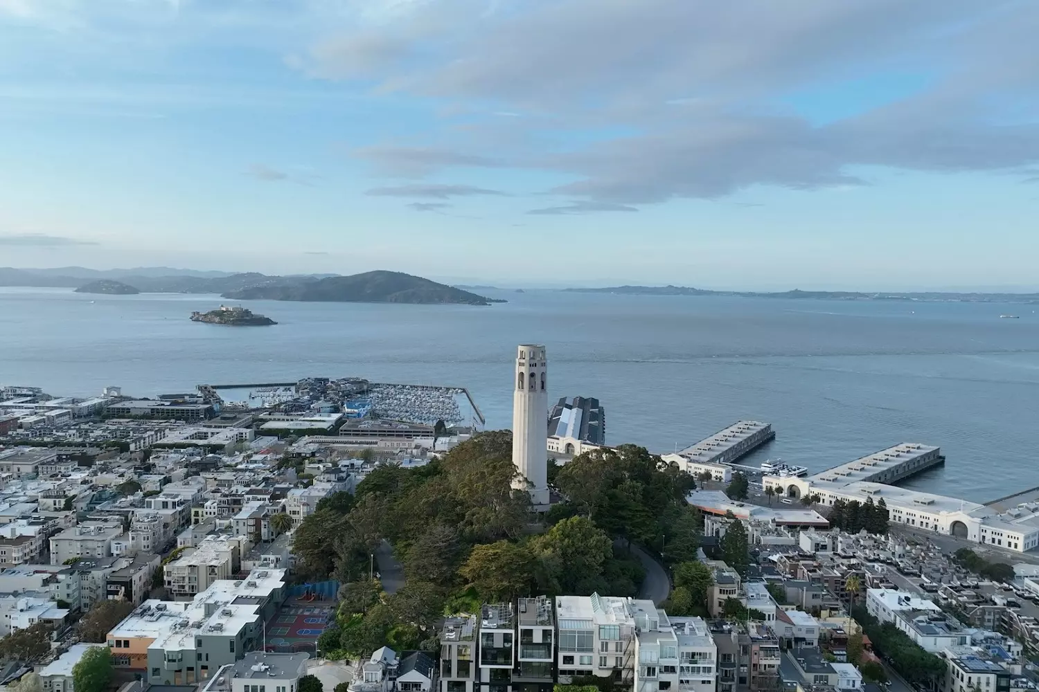 View of San Francisco and Coit Tower View of San Francisco and Coit Tower from above