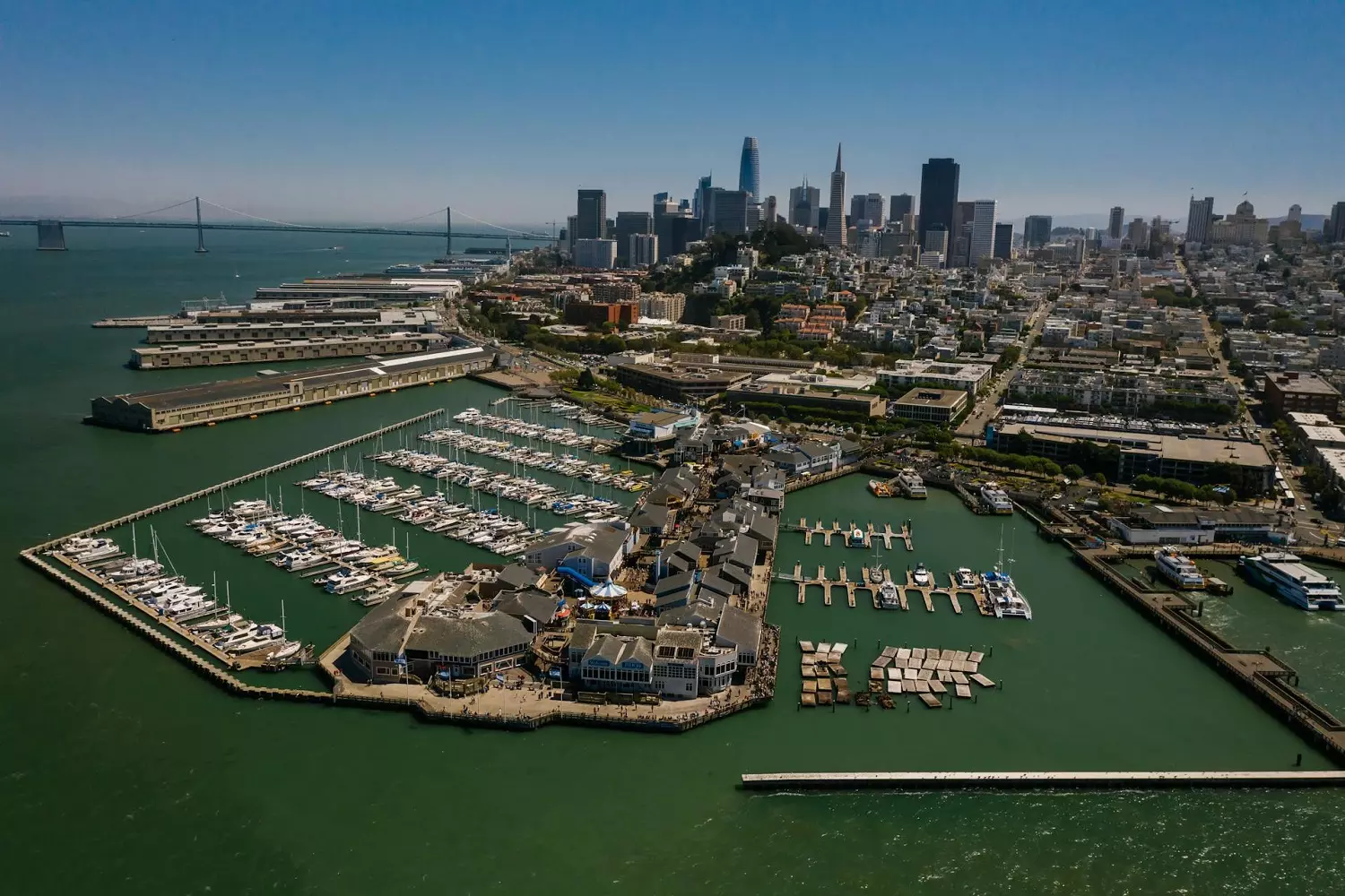 View of Pier 39 from above What Pier 39 looks like from above
