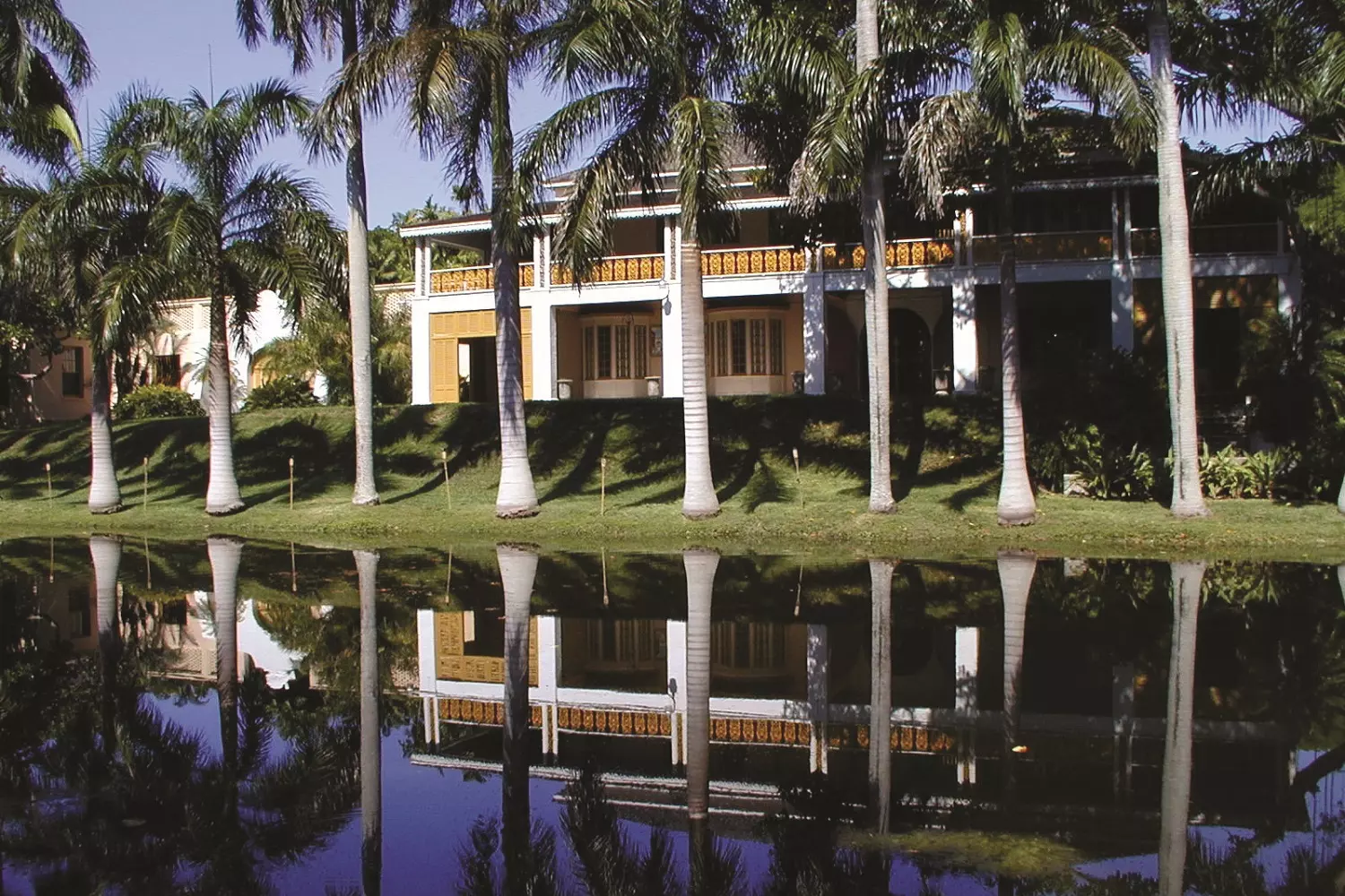 Lake in the scenic gardens of Bonnet House Tropical oasis in the heart of Fort Lauderdale