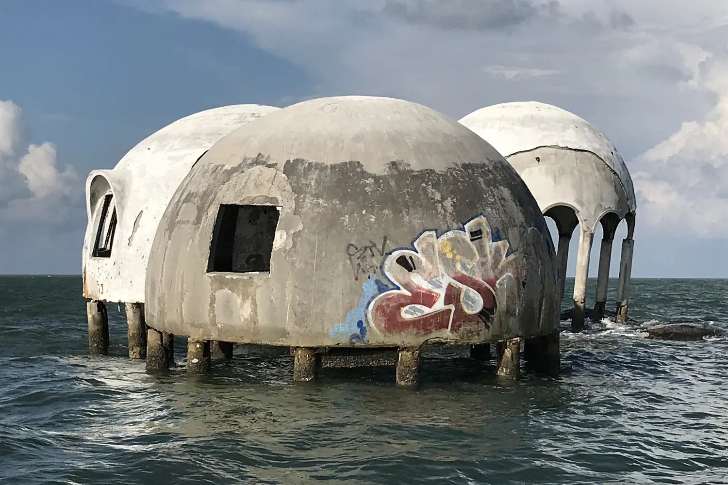 Architectural details of the Dome House at Cape Romano in Florida Architectural details of the Dome House in Florida
