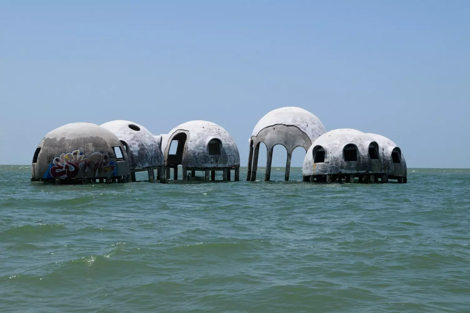 Remnants of the domes after the hurricane Remnants of the domes at Cape Romano after the hurricane