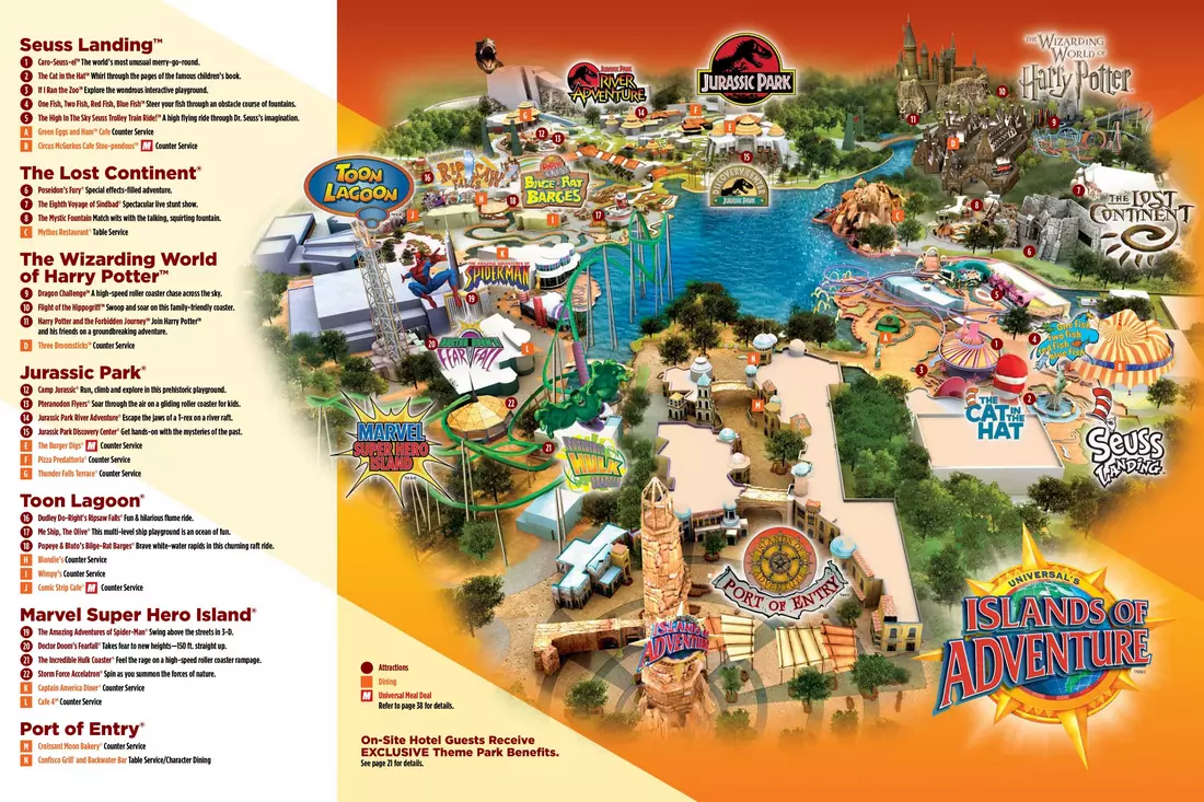 Universal’s Islands of Adventure Orlando — park map photo Universal’s Islands of Adventure Orlando — park map photo