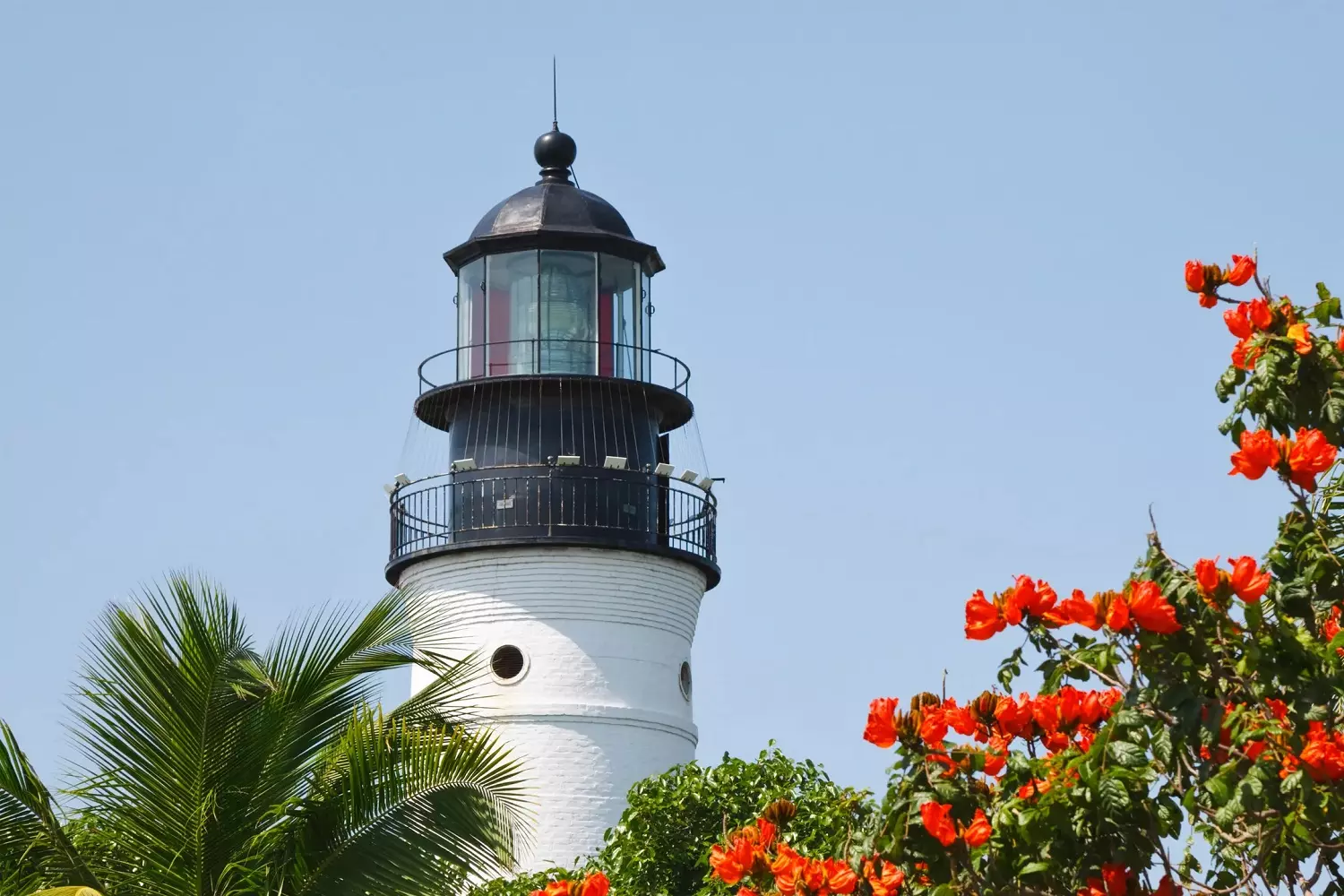 Lighthouse in the center of Key West Top of the Key West Lighthouse