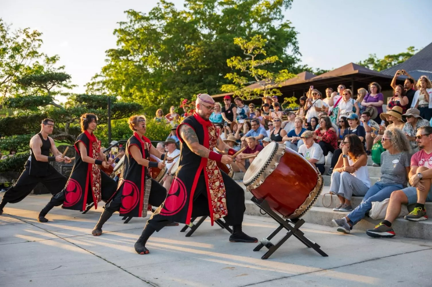Taiko drum performance at Morikami — the powerful sound of Japanese tradition Taiko drummers performing at the Morikami Museum and Japanese Gardens in Florida