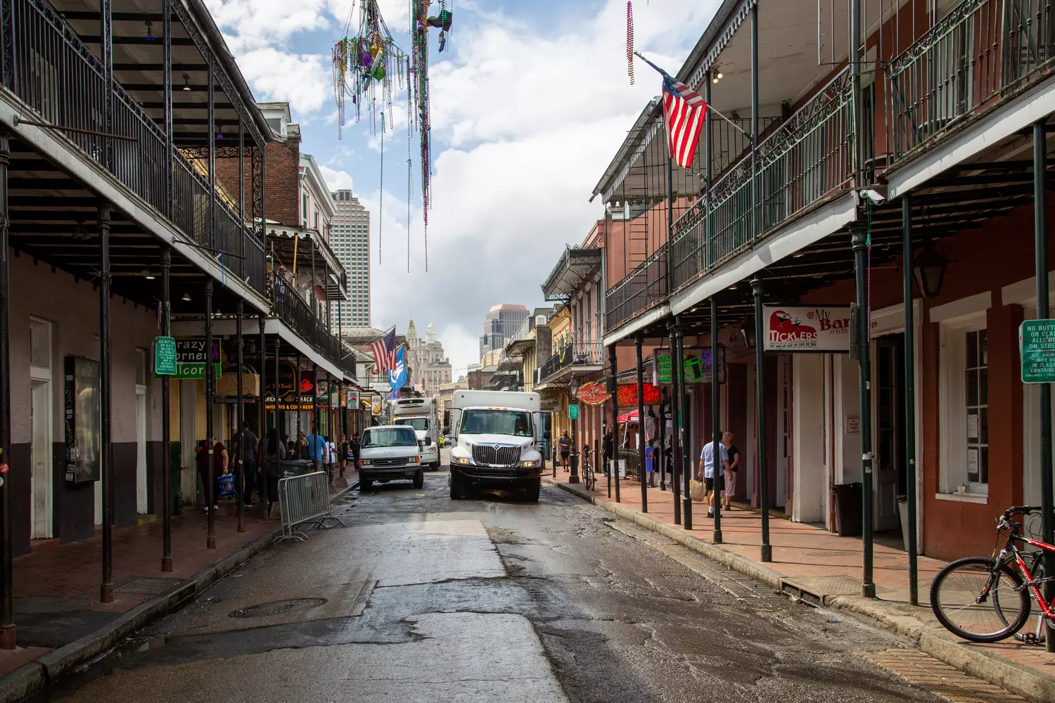 Bourbon Street in the French Quarter of New Orleans Photo of Bourbon Street in the French Quarter of New Orleans
