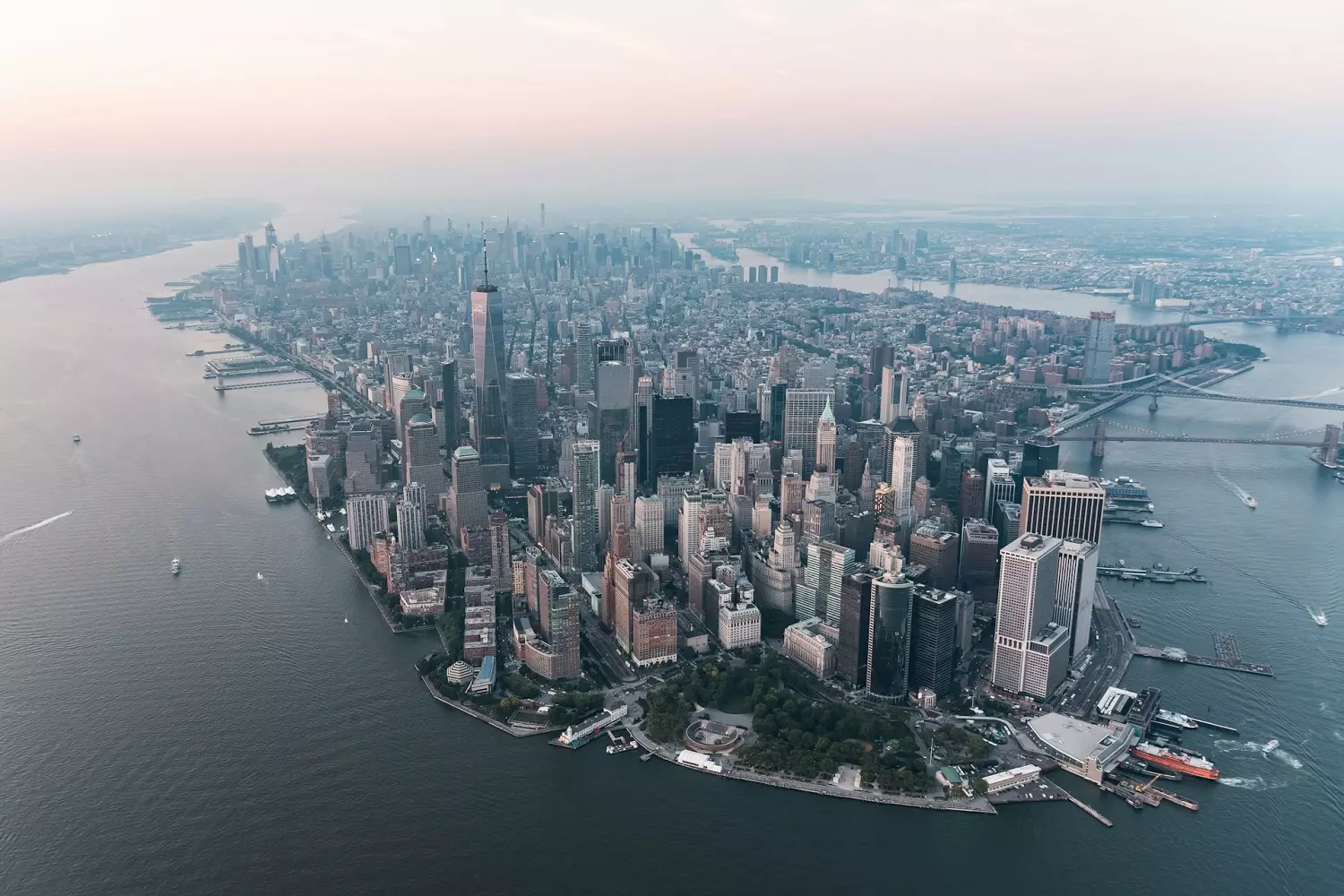Bird's eye view of Battery Park Aerial view of Battery Park, New York