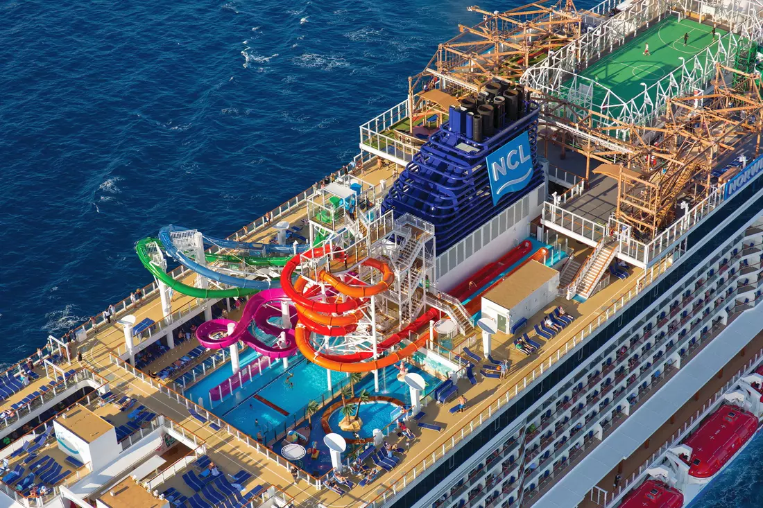 Norwegian Getaway from Miami — luxury top deck experience curated by American Butler Norwegian Getaway’s top deck in Miami — pools, bars, and ocean views with American Butler service