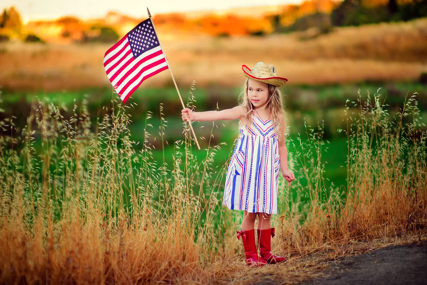 Martin Luther King Jr. Day in the United States | American Butler Photo of American girl holding flag on Martin Luther King Jr. Day
