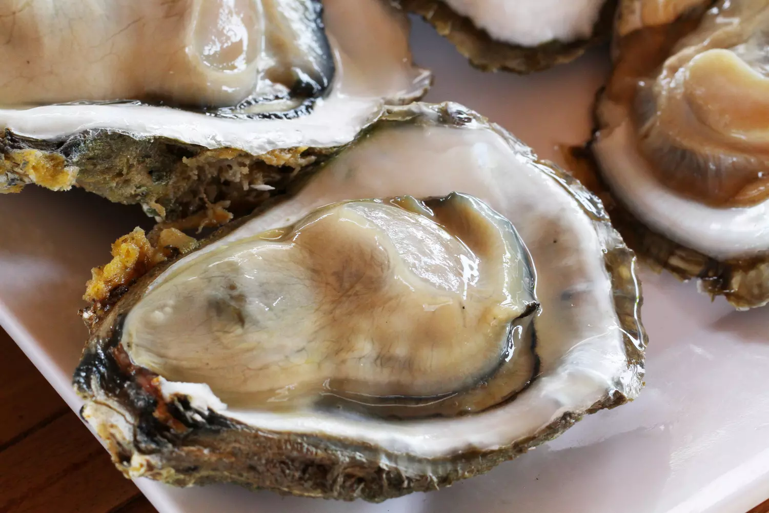 Свежие устрицы в США — вкус и аромат моря Крупный план свежей устрицы, готовой к подаче — American Butler