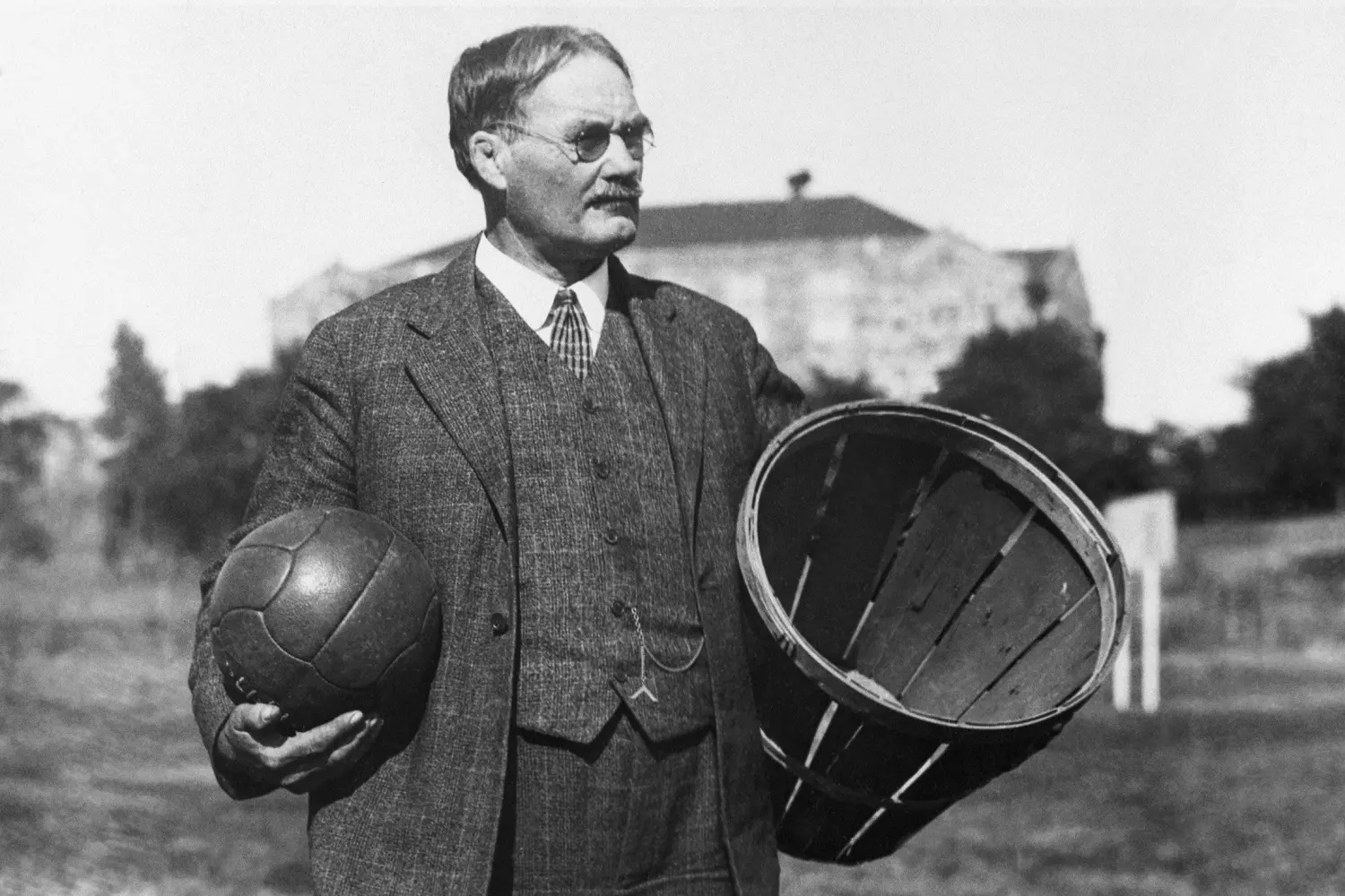 James Naismith — the creator of basketball Portrait of James Naismith, the inventor of basketball