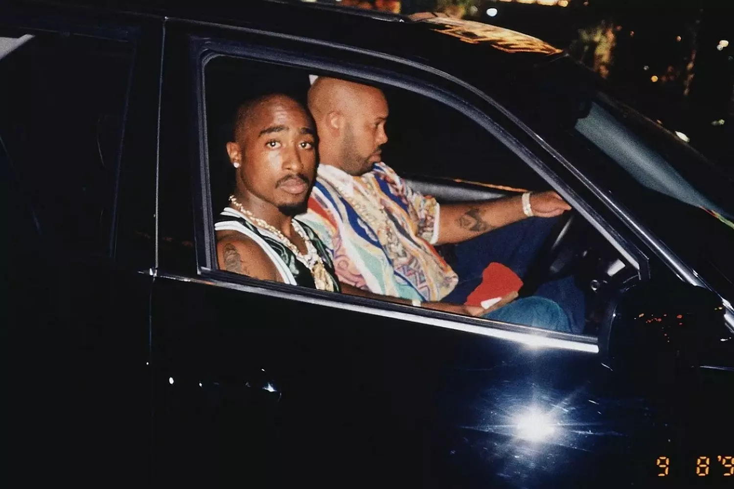 Tupac in the car — the last photo of the rap legend Tupac Shakur in the car seat