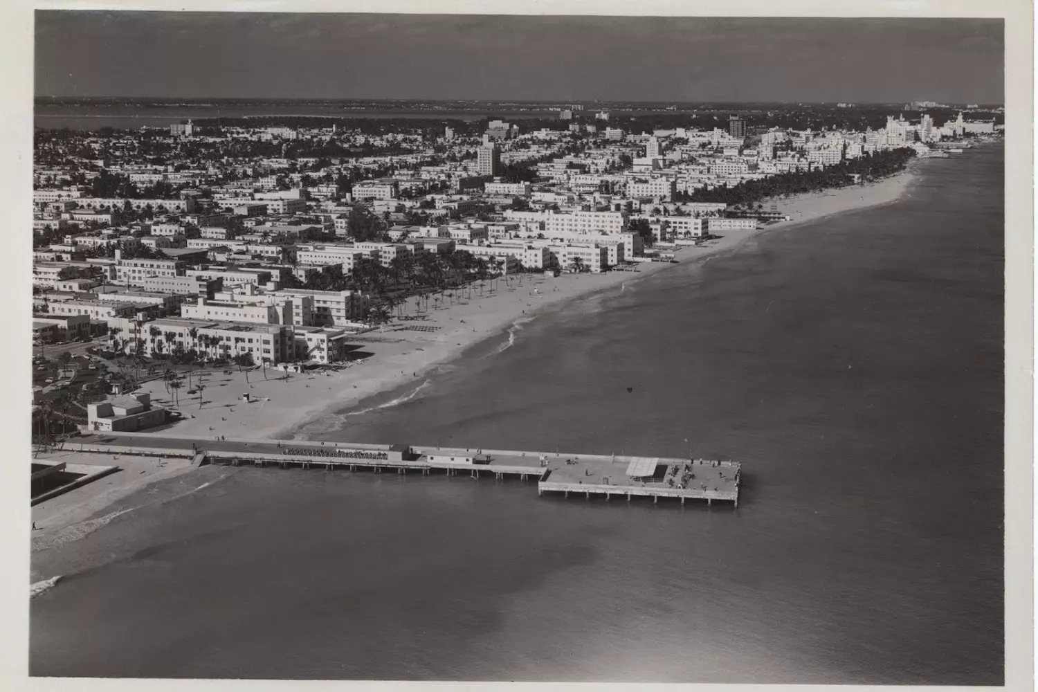 Panorama of Miami Beach in the 1960s Bird's-Eye View of Miami Beach in the 1960s