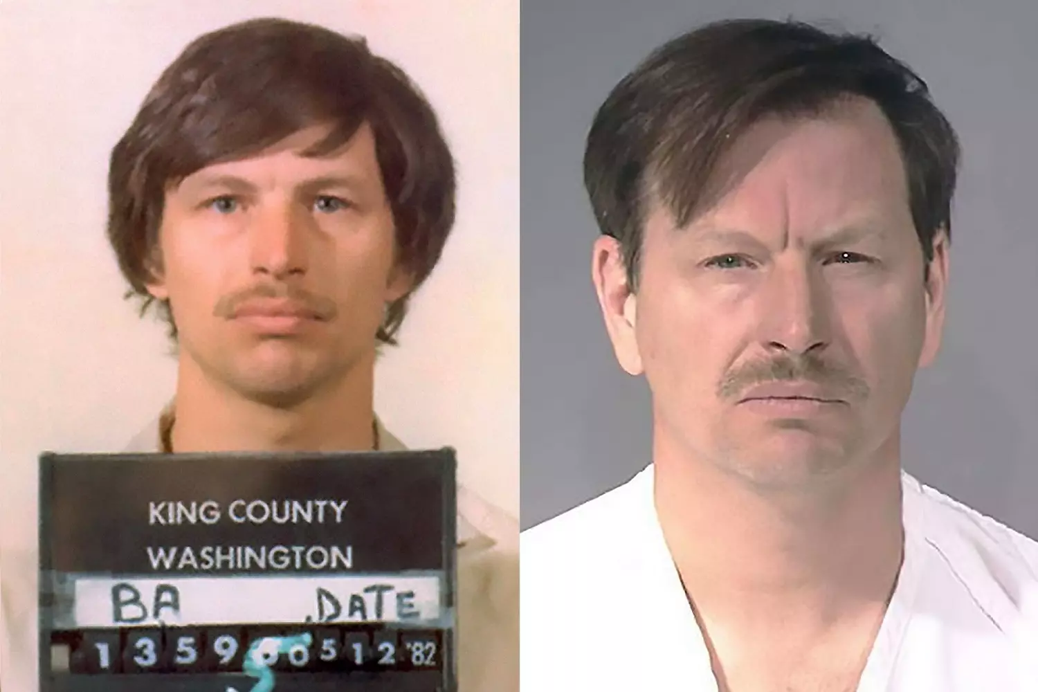 Photos of Gary Ridgway at the time of his arrest, known as the Green River Killer Mugshots of Gary Ridgway