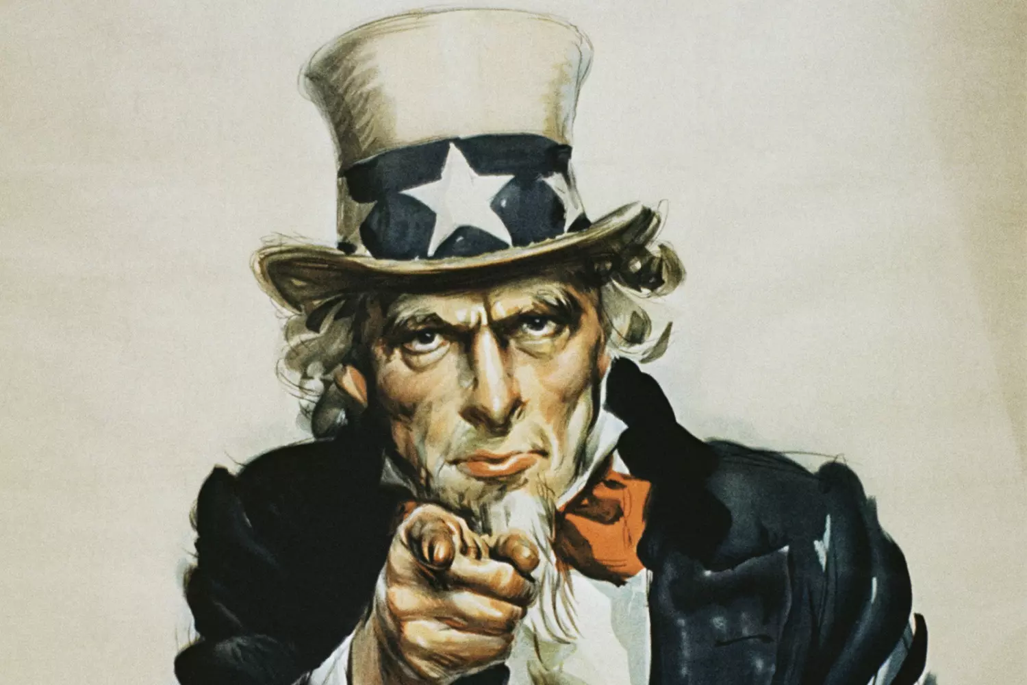The image of Uncle Sam from the famous poster Famous illustration of Uncle Sam