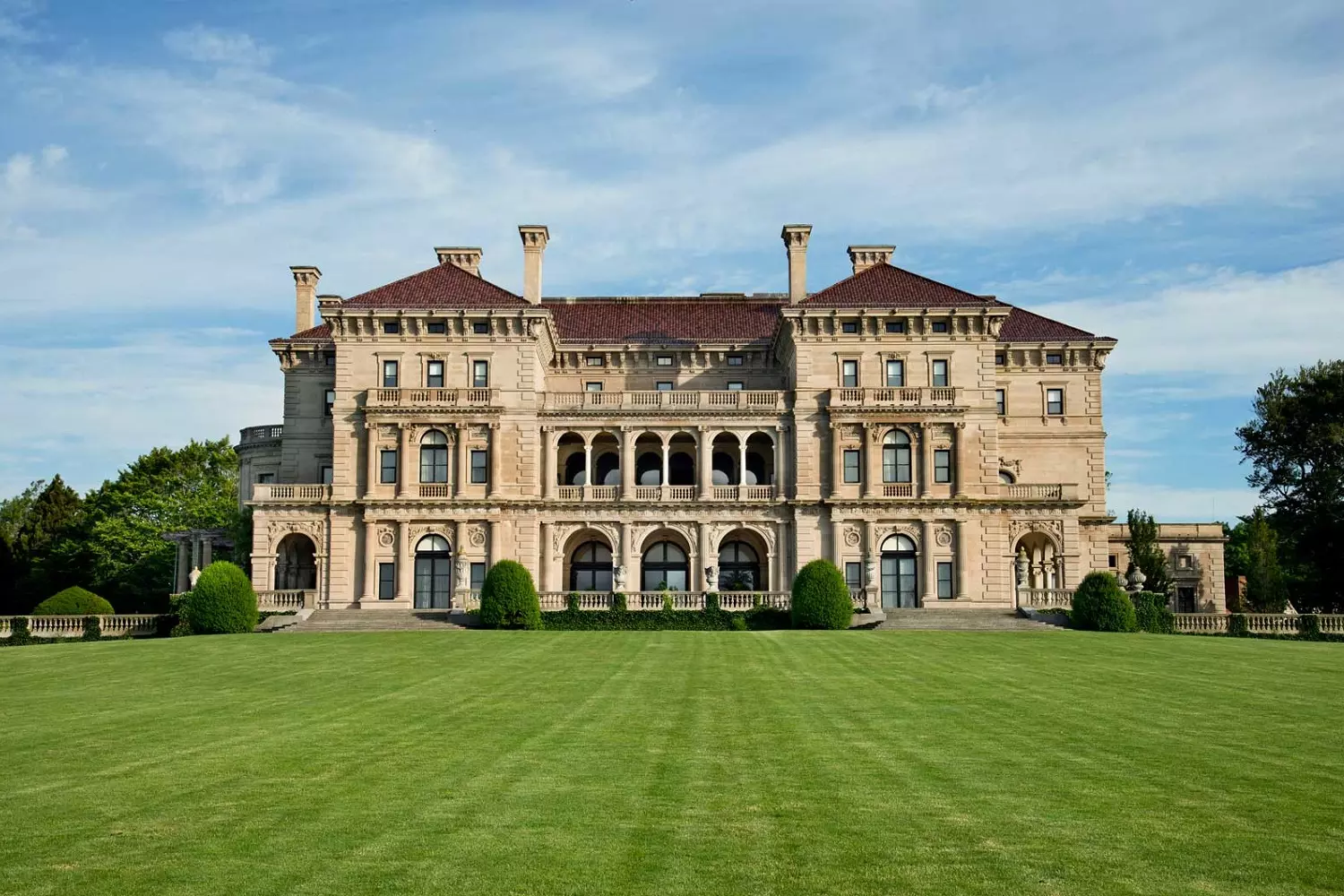 The Breakers Mansion Luxurious facade of The Breakers Mansion in Newport