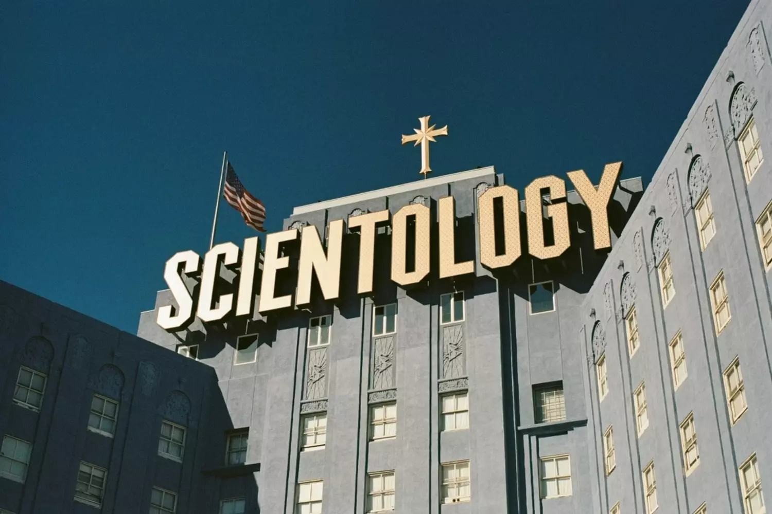 The Church of Scientology: A Modern Religious Movement A striking building of the Church of Scientology, featuring its iconic architecture and symbol, representing one of the most controversial religious movements of the 21st century