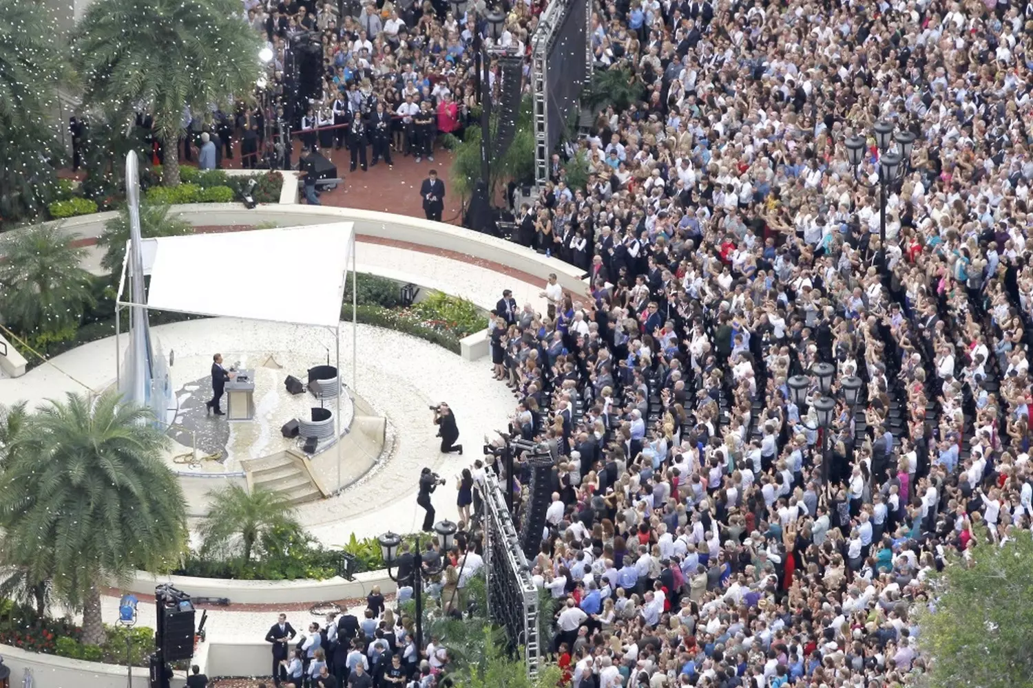 A gathering of Scientologists during a Church of Scientology event Scientologists gathered at a church event