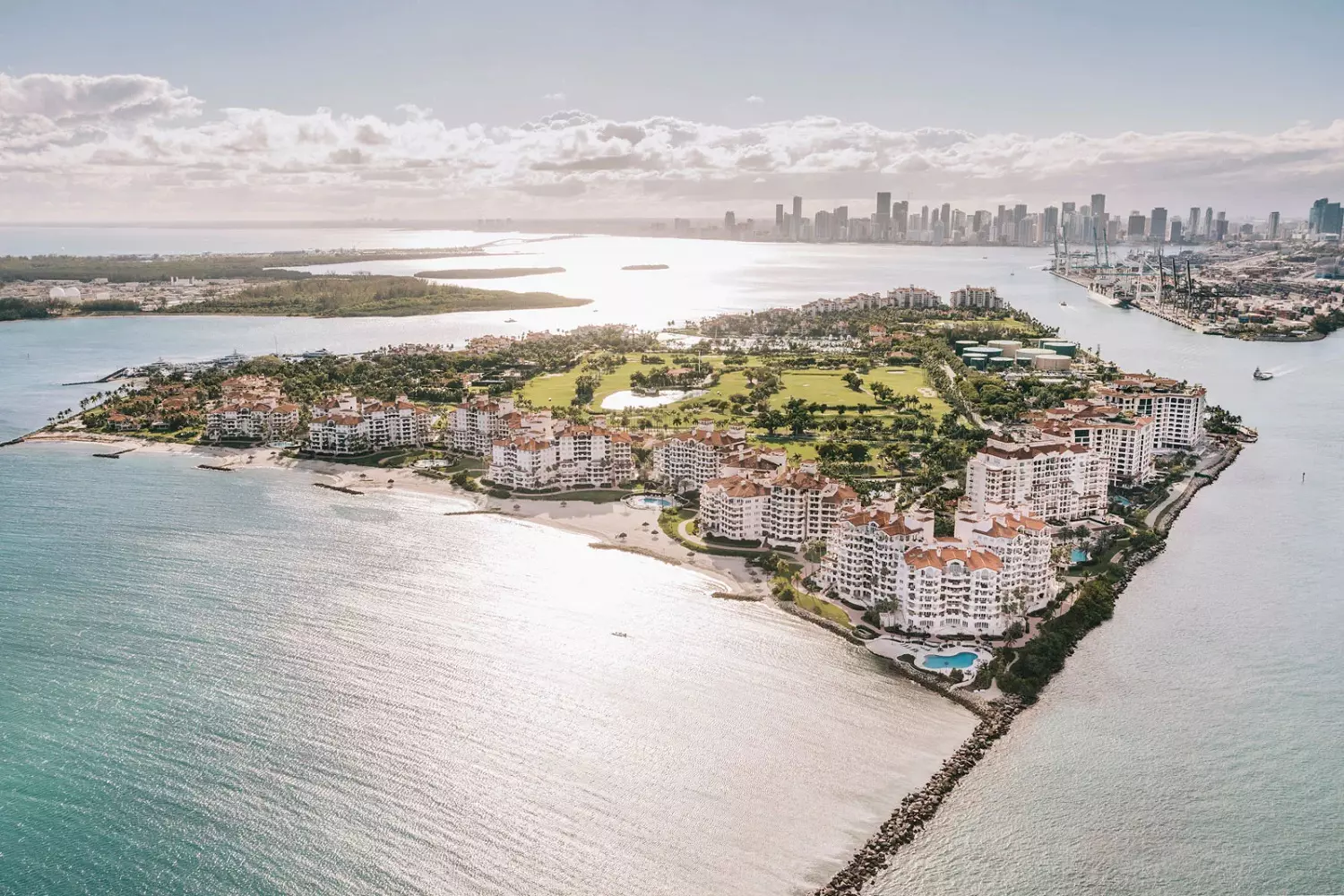 Fisher Island in Florida Fisher Island — aerial view