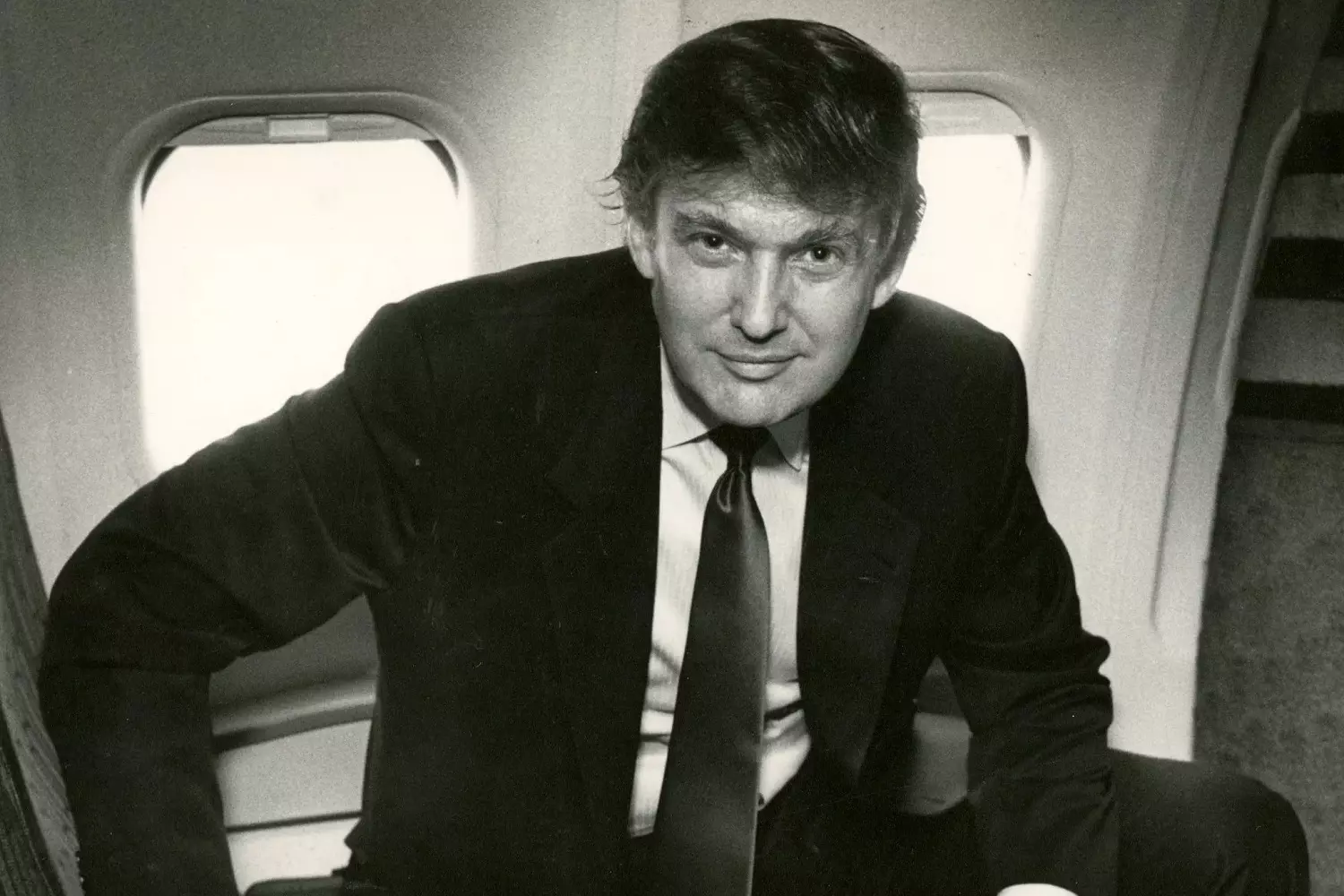 Black and white photo of young Trump Black and white photo of young Donald Trump