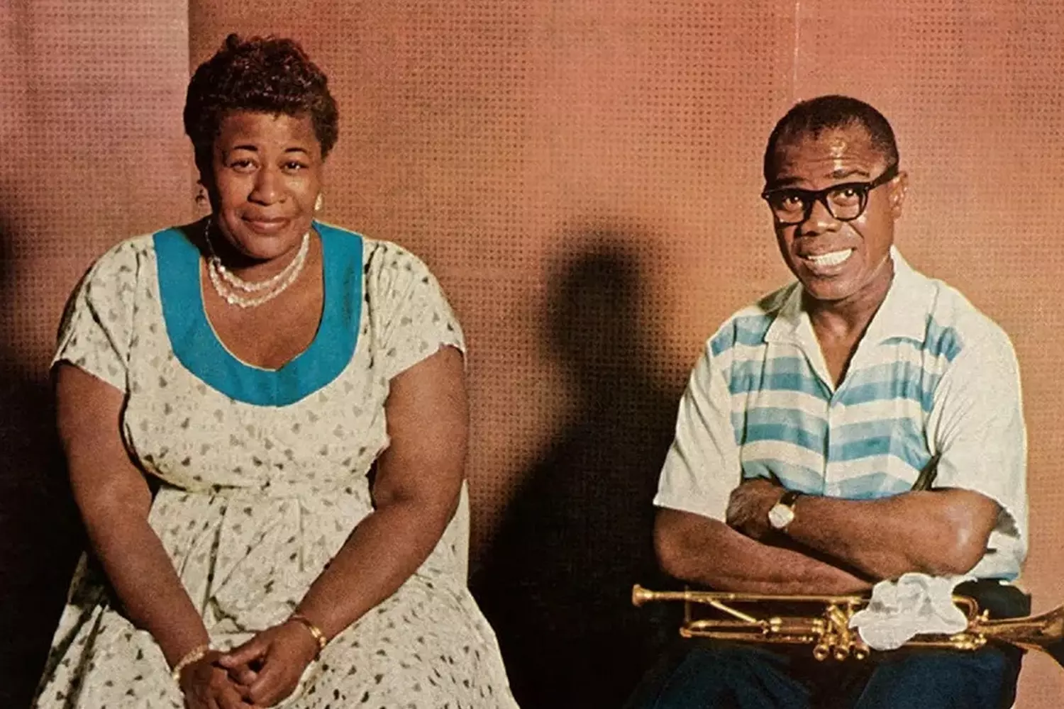 Jazz legends Ella Fitzgerald and Louis Armstrong Ella Fitzgerald and Louis Armstrong together
