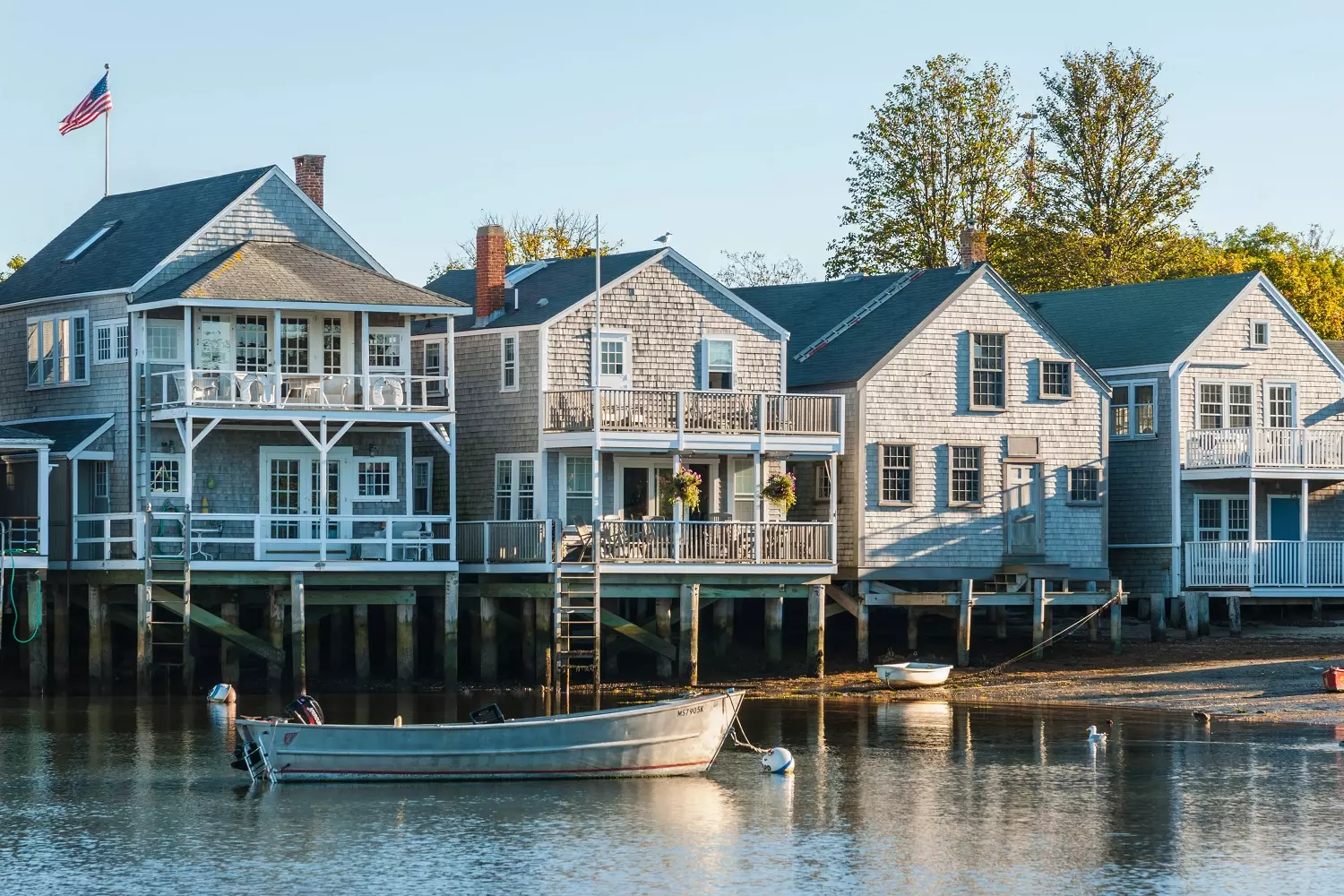 Nantucket, island in Massachusetts Waterfront houses on Nantucket