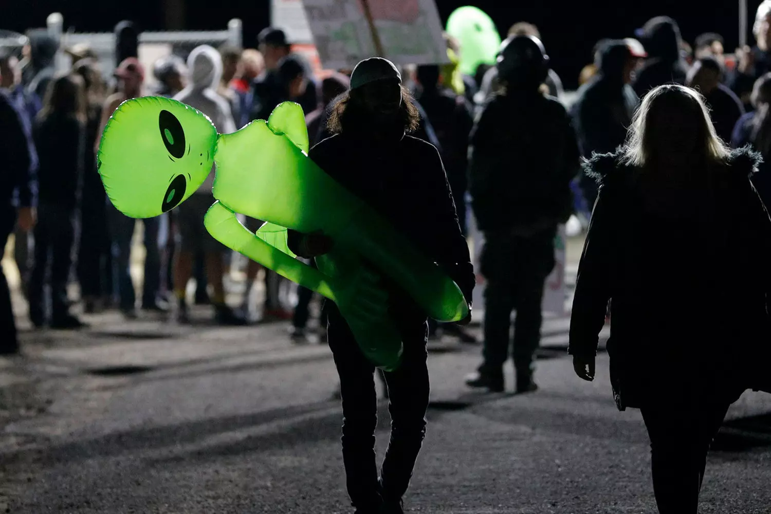Storm Area 51 Event: When Thousands Tried to 'See Them Aliens Crowd of people gathered near Area 51 perimeter during the 'Storm Area 51' event in 2019